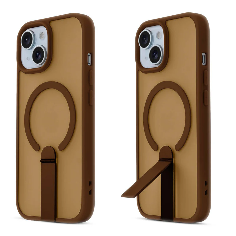3-in-1 Frosted Back Case for Apple iPhone 13 with Magnetic Support, Vertical Stand & Silicone Grip - Image 14