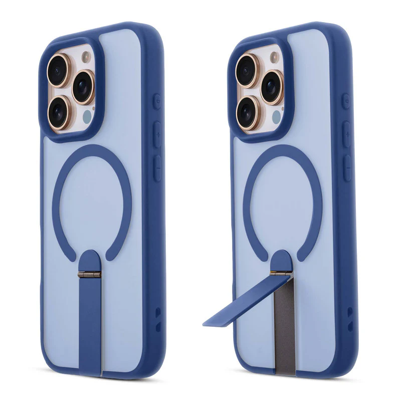 3-in-1 Frosted Back Case for Apple iPhone 15 Pro with Magnetic Support, Vertical Stand & Silicone Grip - Image 28