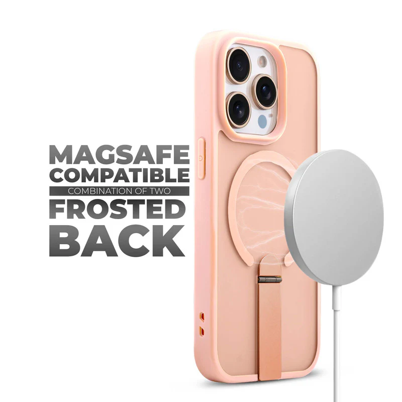3-in-1 Frosted Back Case for Apple iPhone 15 Pro with Magnetic Support, Vertical Stand & Silicone Grip - Image 31