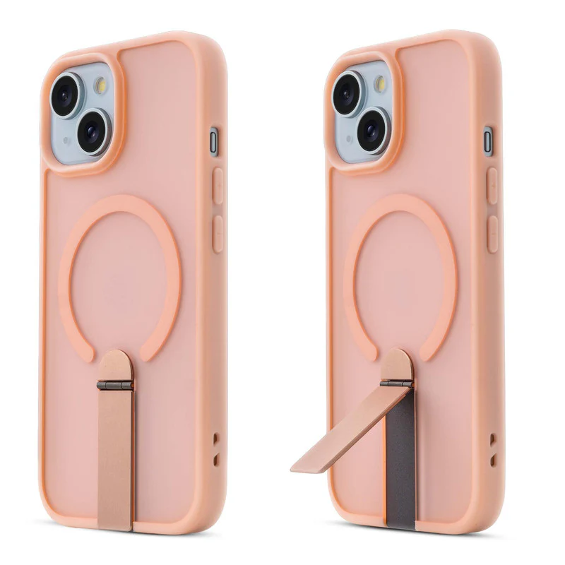3-in-1 Frosted Back Case for Apple iPhone 15 with Magnetic Support, Vertical Stand & Silicone Grip - Image 14