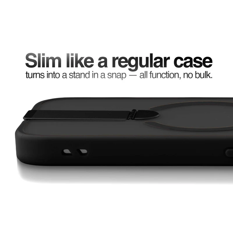 3-in-1 Frosted Back Case for Apple iphone 16 Pro Max with Magnetic Support, Vertical Stand & Silicone Grip - Image 4