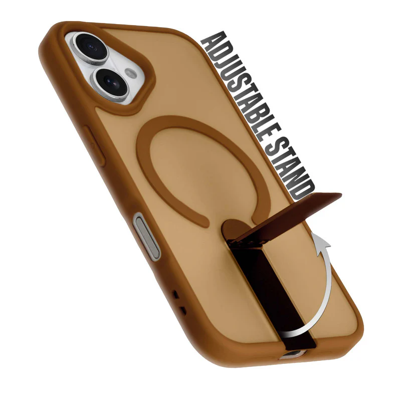 3-in-1 Frosted Back Case for Apple iPhone 16 with Magnetic Support, Vertical Stand & Silicone Grip - Image 13