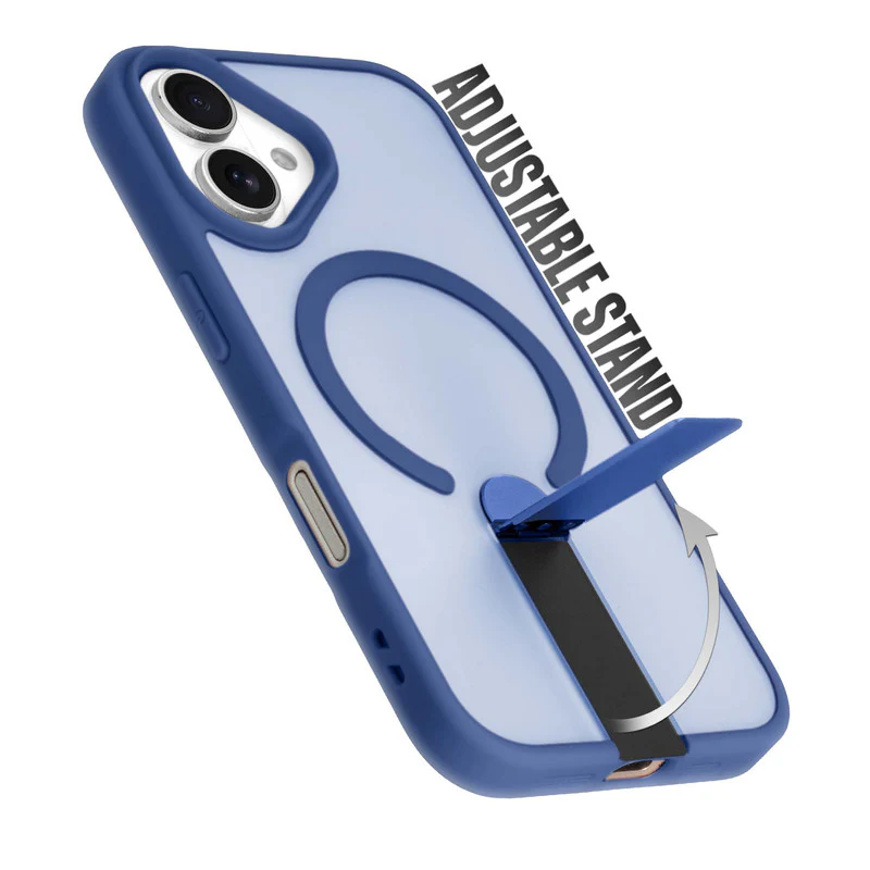 3-in-1 Frosted Back Case for Apple iPhone 16 with Magnetic Support, Vertical Stand & Silicone Grip - Image 27