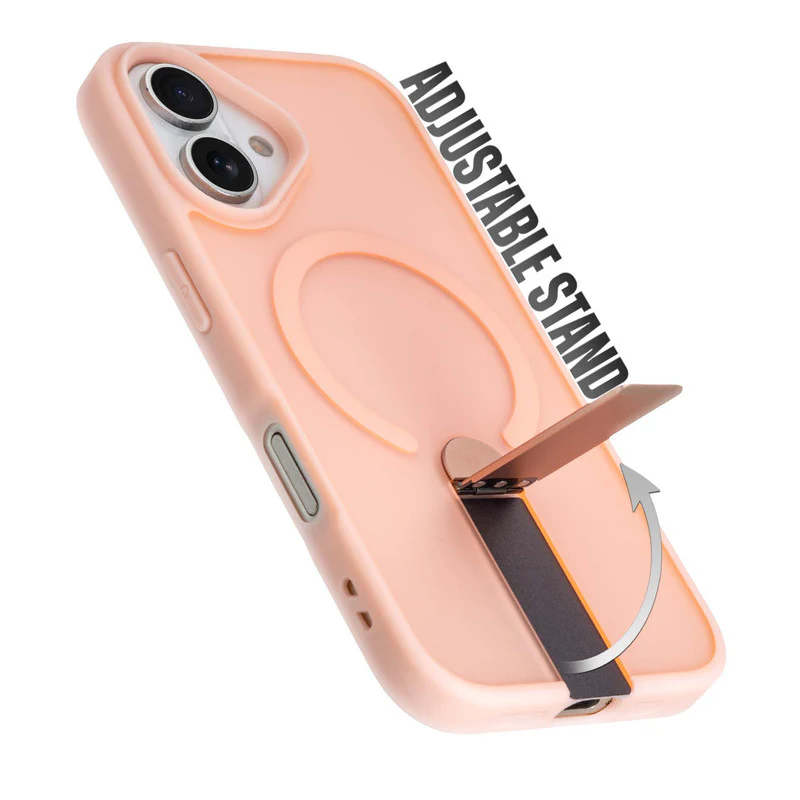 3-in-1 Frosted Back Case for Apple iPhone 16 with Magnetic Support, Vertical Stand & Silicone Grip - Image 34