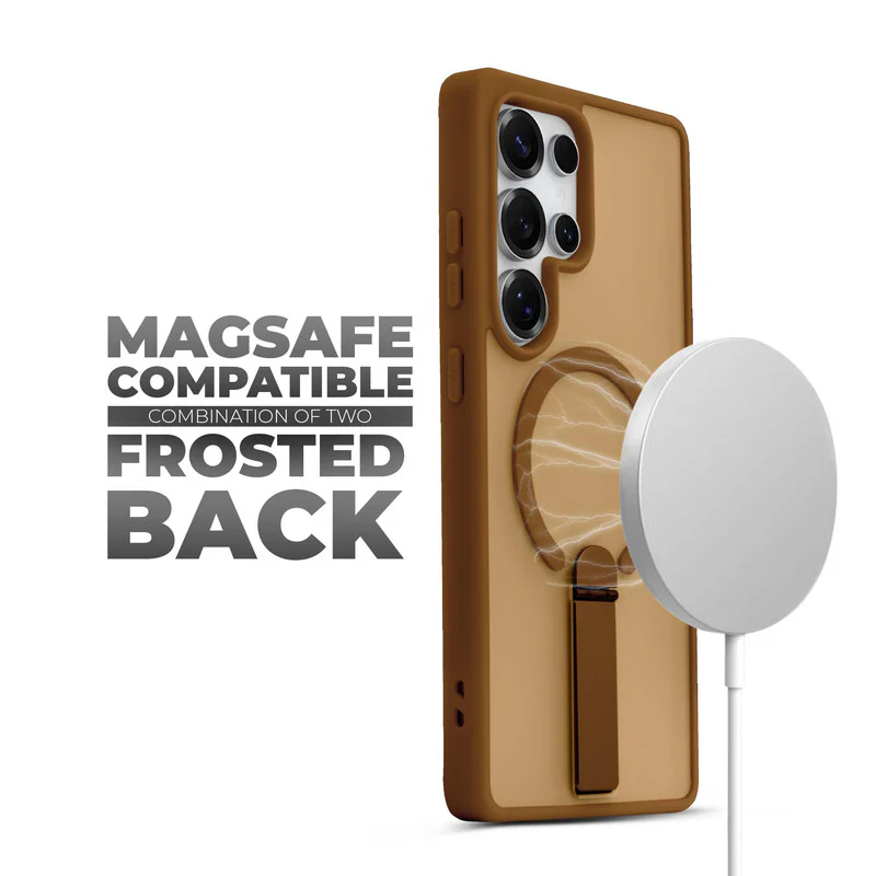 3-in-1 Frosted Back Case for Samsung S23 Ultra 5G with Magnetic Support, Vertical Stand & Silicone Grip - Image 10