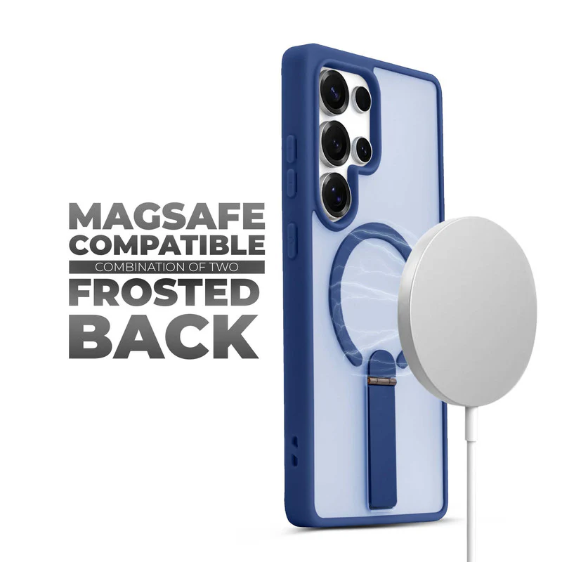 3-in-1 Frosted Back Case for Samsung S23 Ultra 5G with Magnetic Support, Vertical Stand & Silicone Grip - Image 24