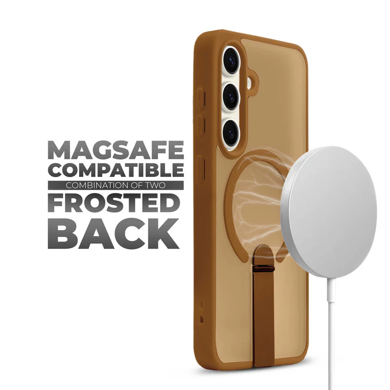 3-in-1 Frosted Back Case for Samsung S24 5G with Magnetic Support, Vertical Stand & Silicone Grip - Image 10