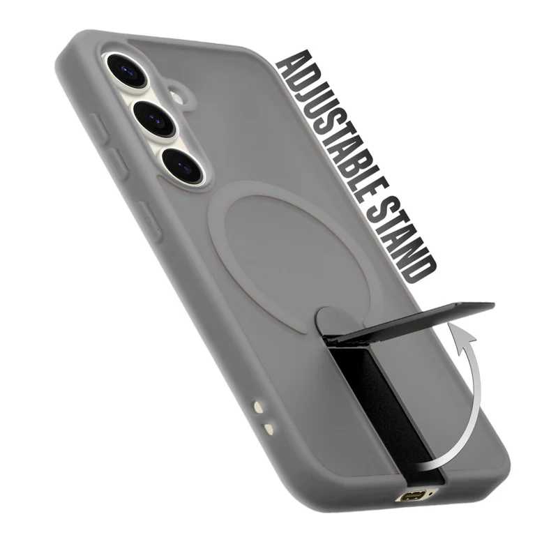 3-in-1 Frosted Back Case for Samsung S24 5G with Magnetic Support, Vertical Stand & Silicone Grip - Image 20