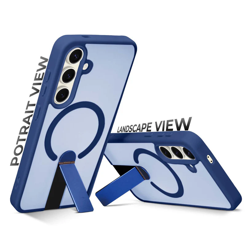 3-in-1 Frosted Back Case for Samsung S24 5G with Magnetic Support, Vertical Stand & Silicone Grip - Image 22