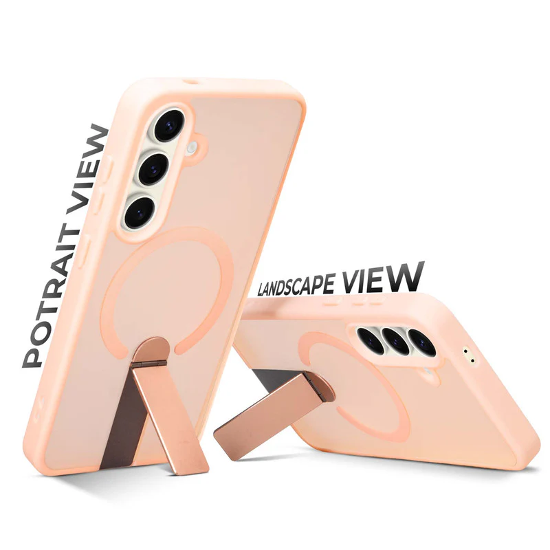 3-in-1 Frosted Back Case for Samsung S24 5G with Magnetic Support, Vertical Stand & Silicone Grip - Image 29