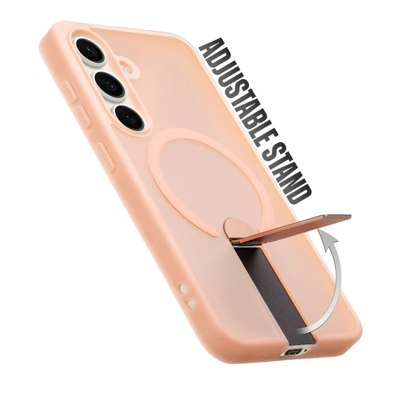3-in-1 Frosted Back Case for Samsung S24 5G with Magnetic Support, Vertical Stand & Silicone Grip - Image 34