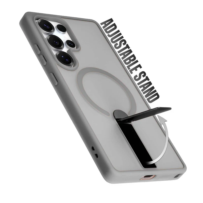 3-in-1 Frosted Back Case for Samsung S24 Ultra 5G with Magnetic Support, Vertical Stand & Silicone Grip - Image 20