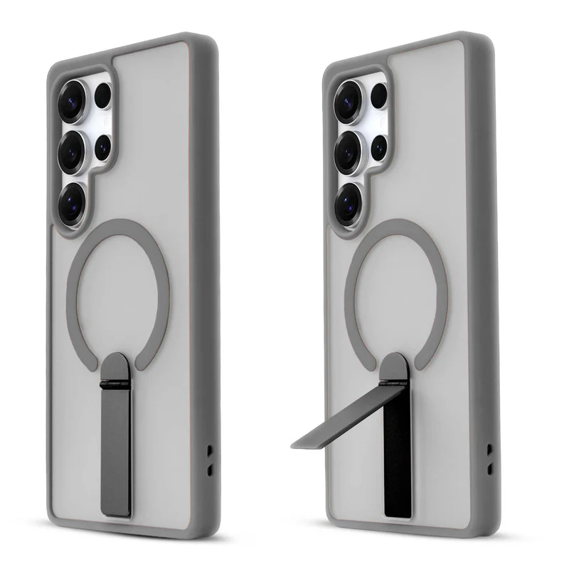 3-in-1 Frosted Back Case for Samsung S24 Ultra 5G with Magnetic Support, Vertical Stand & Silicone Grip - Image 21