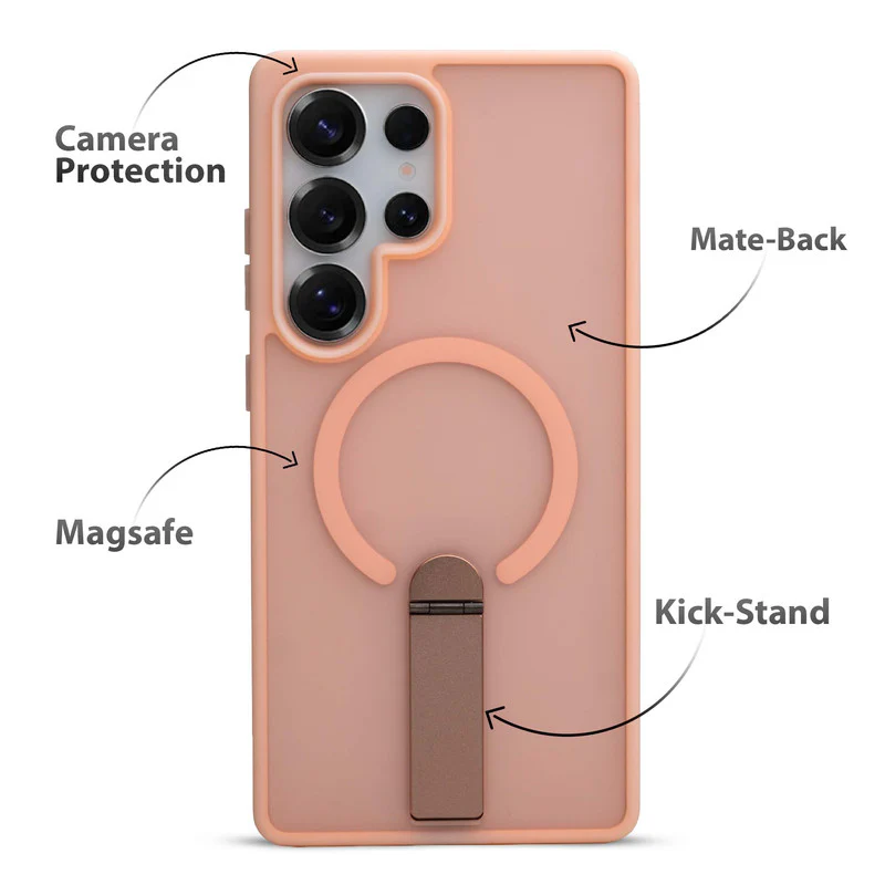 3-in-1 Frosted Back Case for Samsung S24 Ultra 5G with Magnetic Support, Vertical Stand & Silicone Grip - Image 33