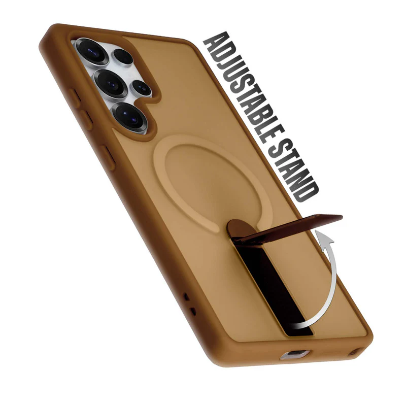 3-in-1 Frosted Back Case for Samsung S25 Ultra 5G with Magnetic Support, Vertical Stand & Silicone Grip - Image 13