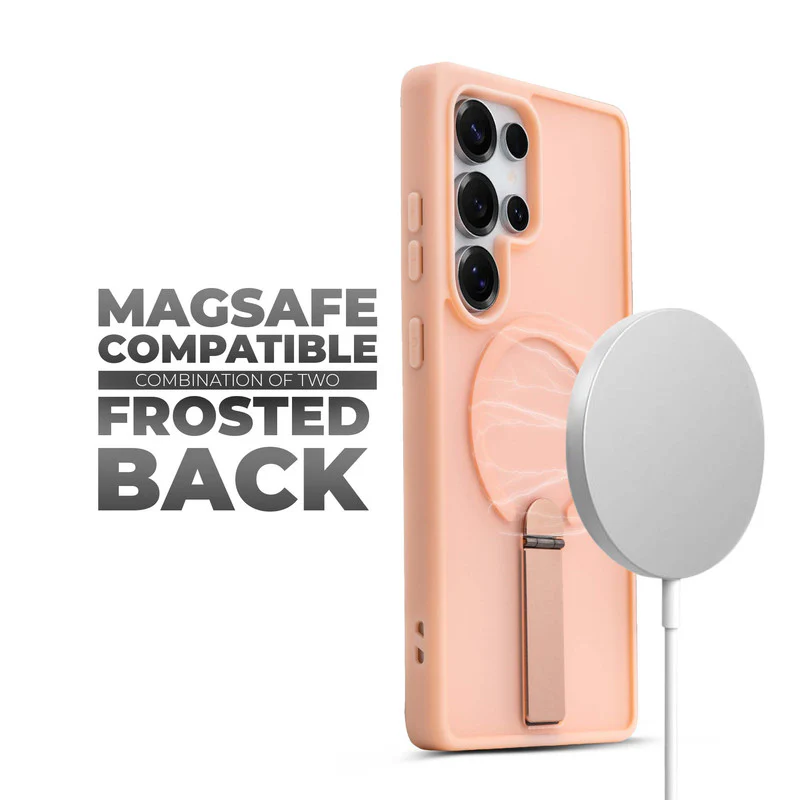 3-in-1 Frosted Back Case for Samsung S25 Ultra 5G with Magnetic Support, Vertical Stand & Silicone Grip - Image 24