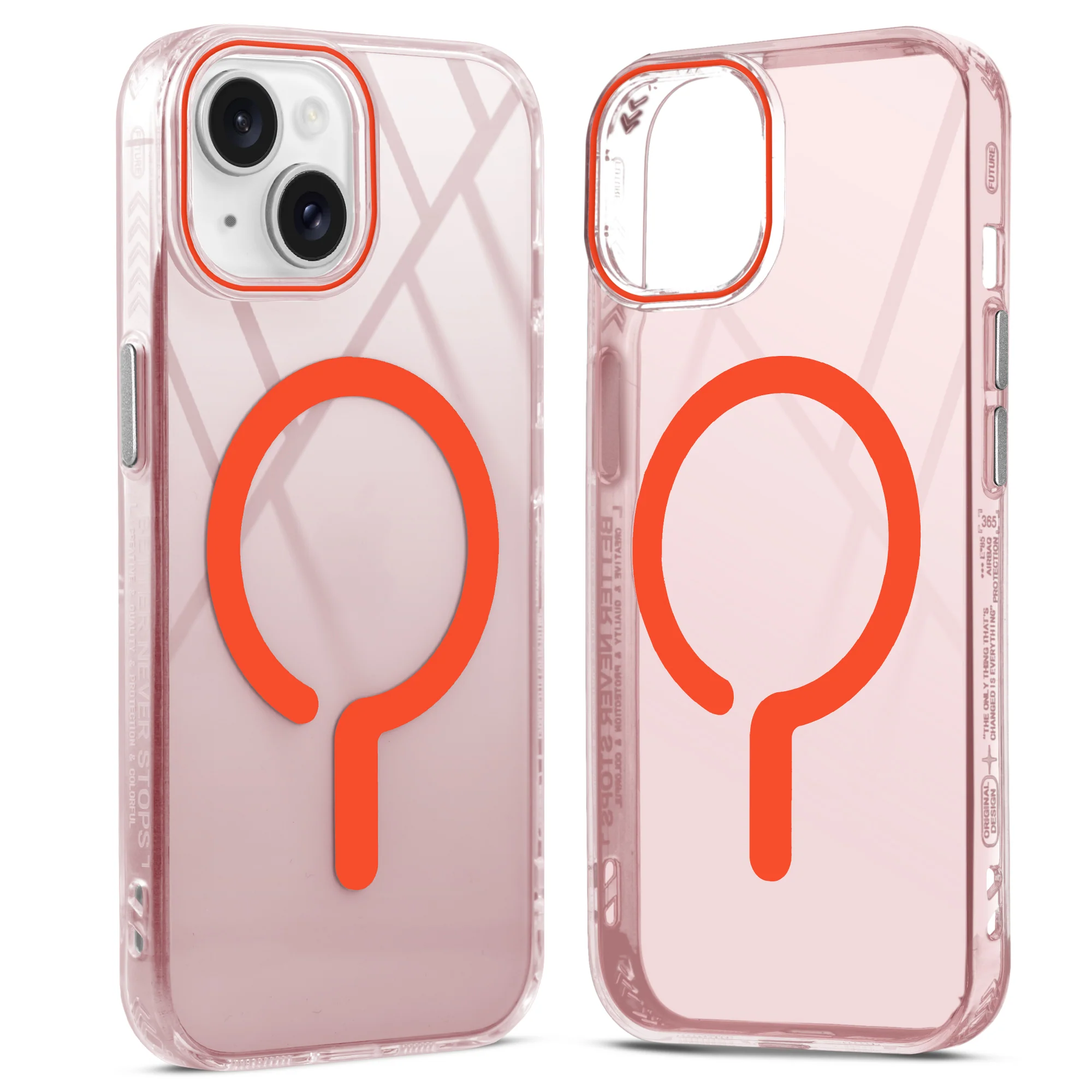 360° Airbag Protection Jelly Transparent Wireless Charging Support Compatible Back Case For Apple iPhone 14 with Metal Finish Buttons - Image 19