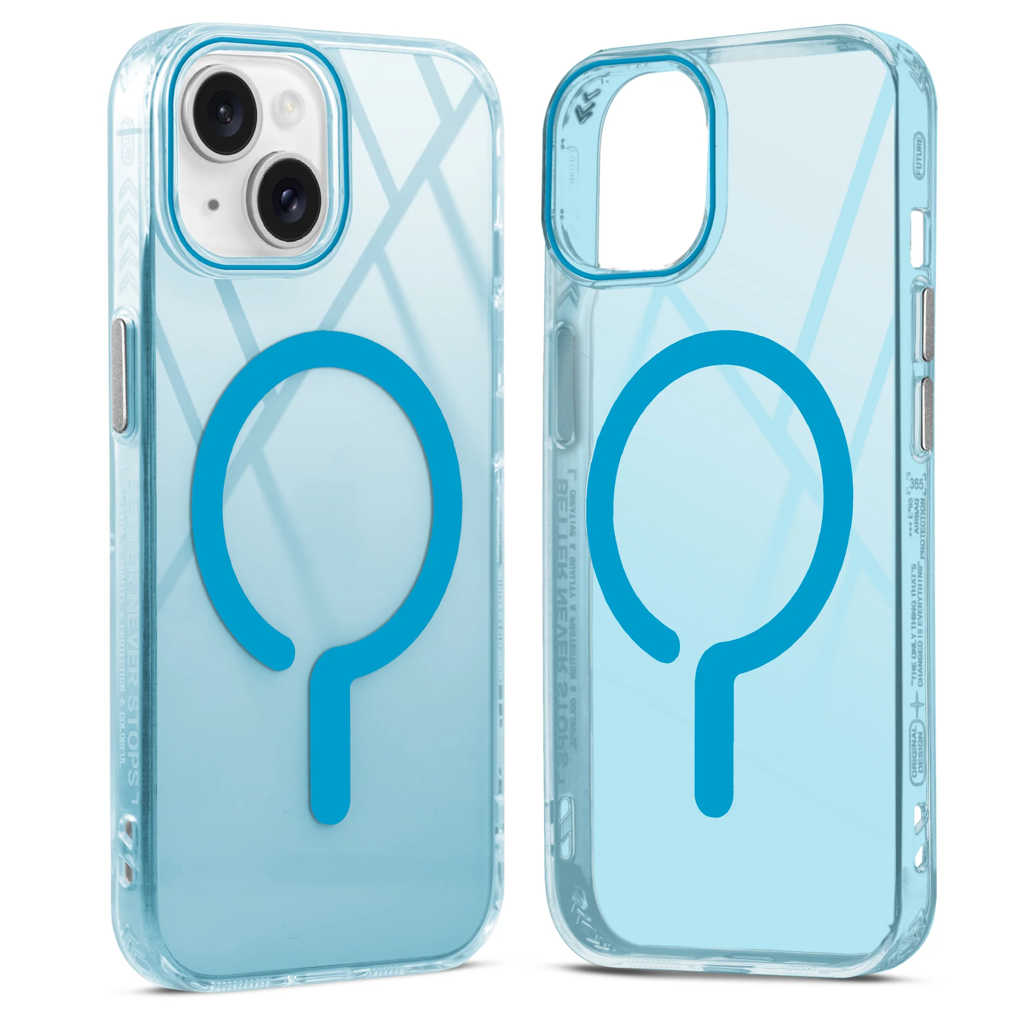 360° Airbag Protection Jelly Transparent Wireless Charging Support Compatible Back Case For Apple iPhone 14 with Metal Finish Buttons - Image 25