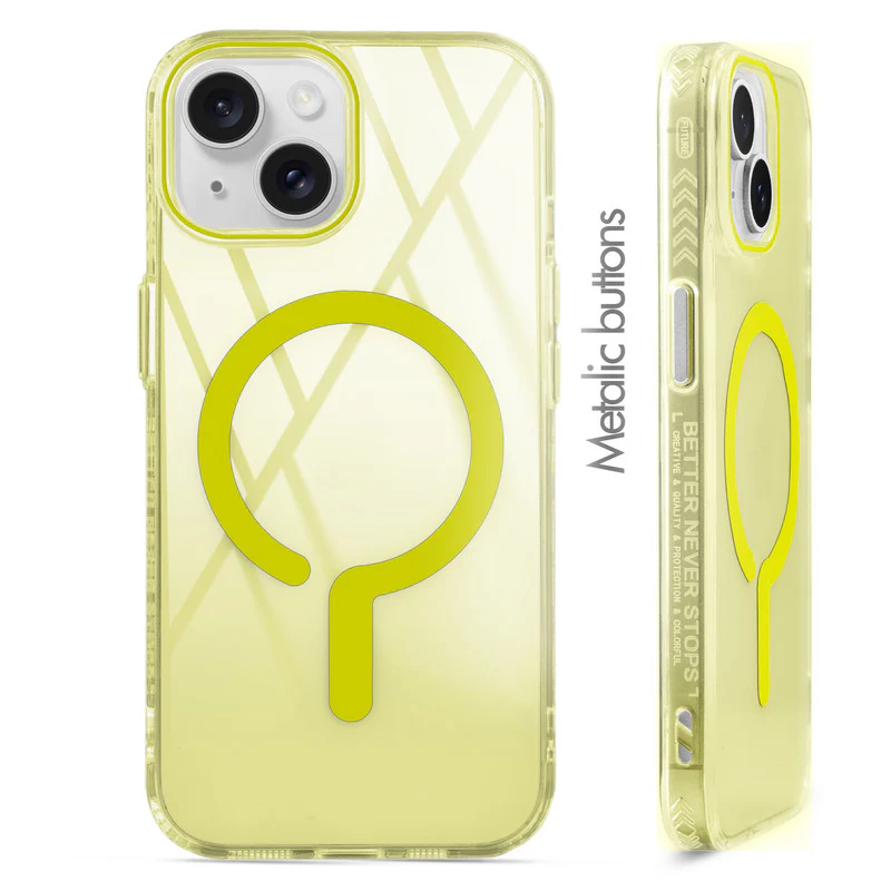 360° Airbag Protection Jelly Transparent Wireless Charging Support Compatible Back Case For Apple iPhone 14 with Metal Finish Buttons - Image 42