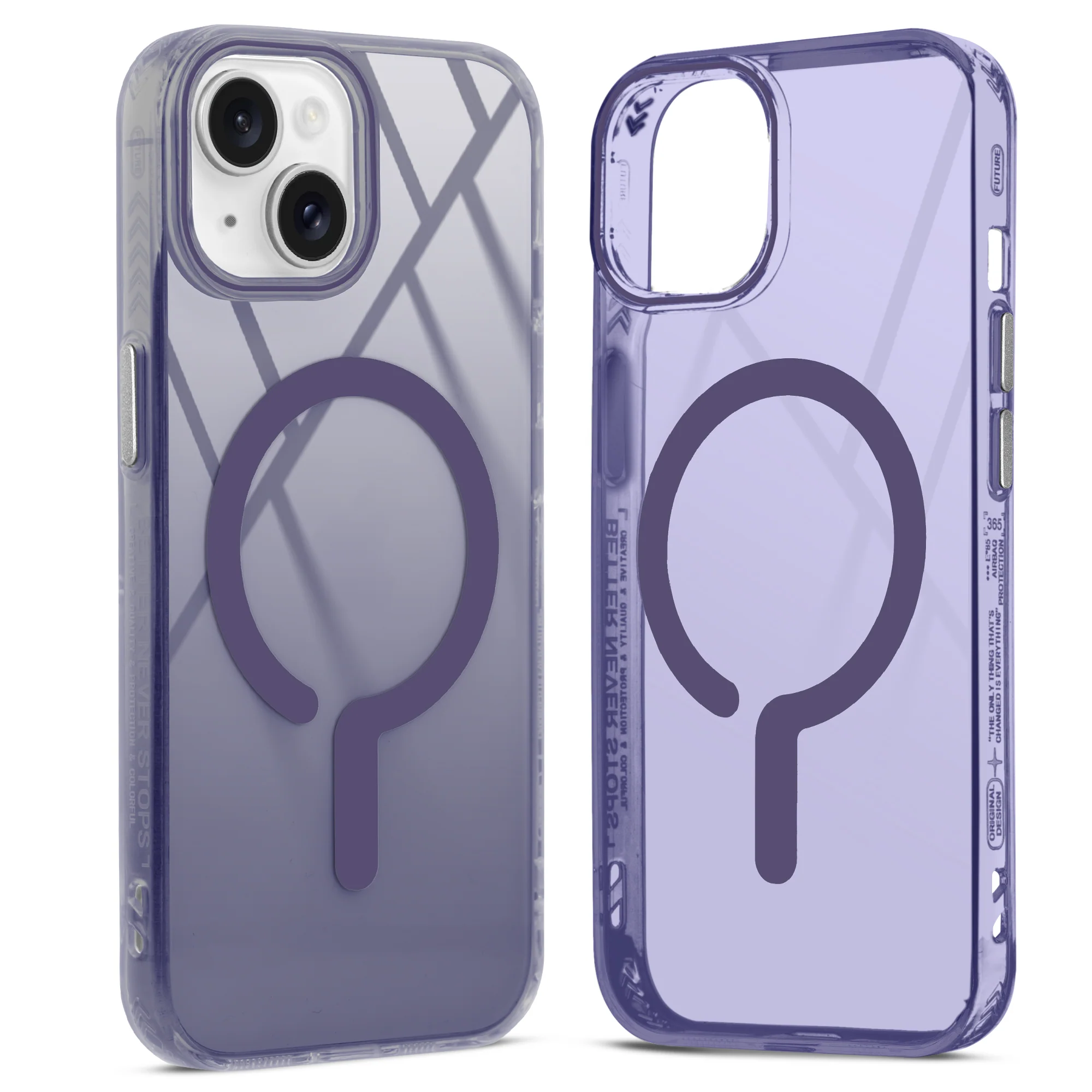 360° Airbag Protection Jelly Transparent Wireless Charging Support Compatible Back Case For Apple iPhone 15 with Metal Finish Buttons - Image 13