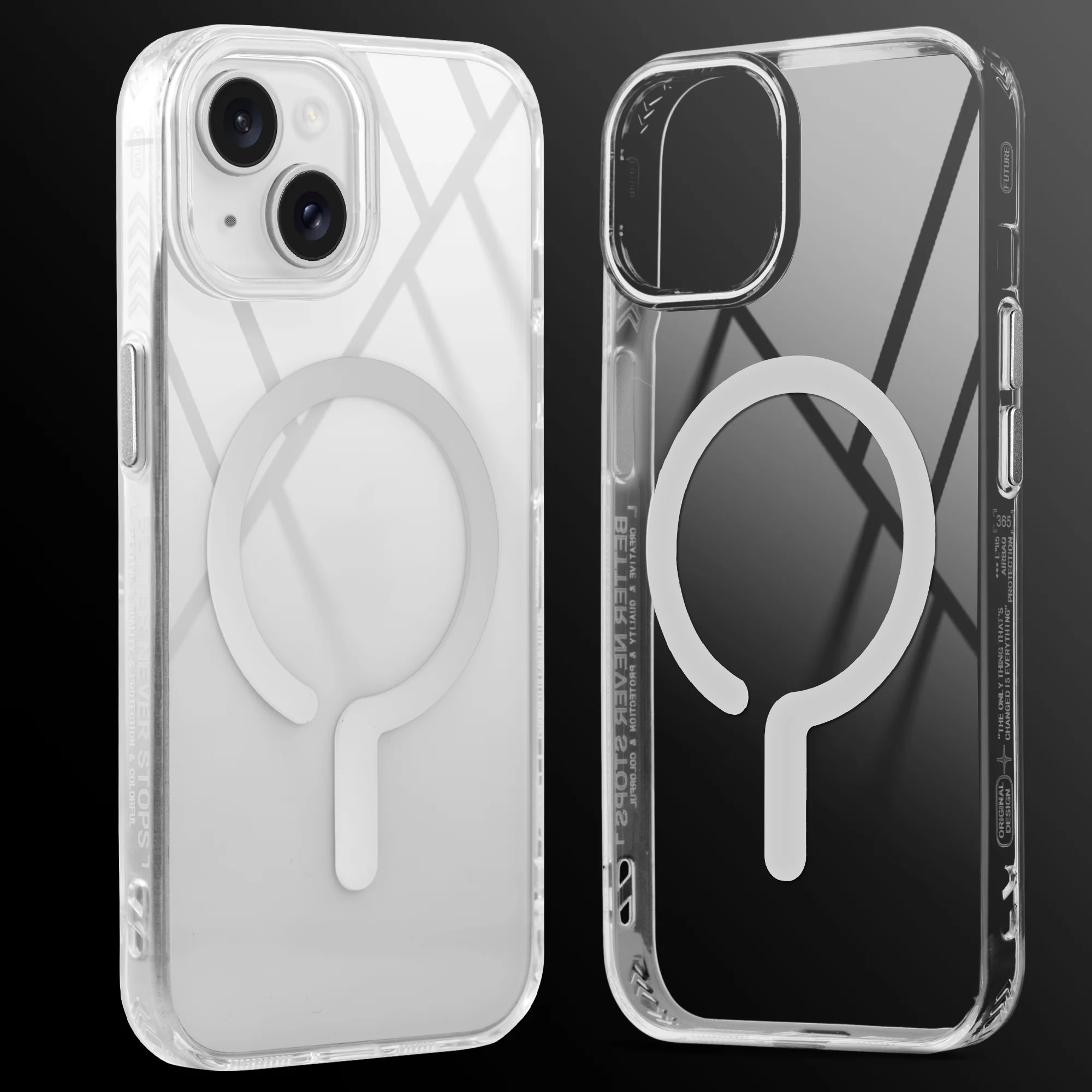 360° Airbag Protection Jelly Transparent Wireless Charging Support Compatible Back Case For Apple iPhone 15 with Metal Finish Buttons - Image 31
