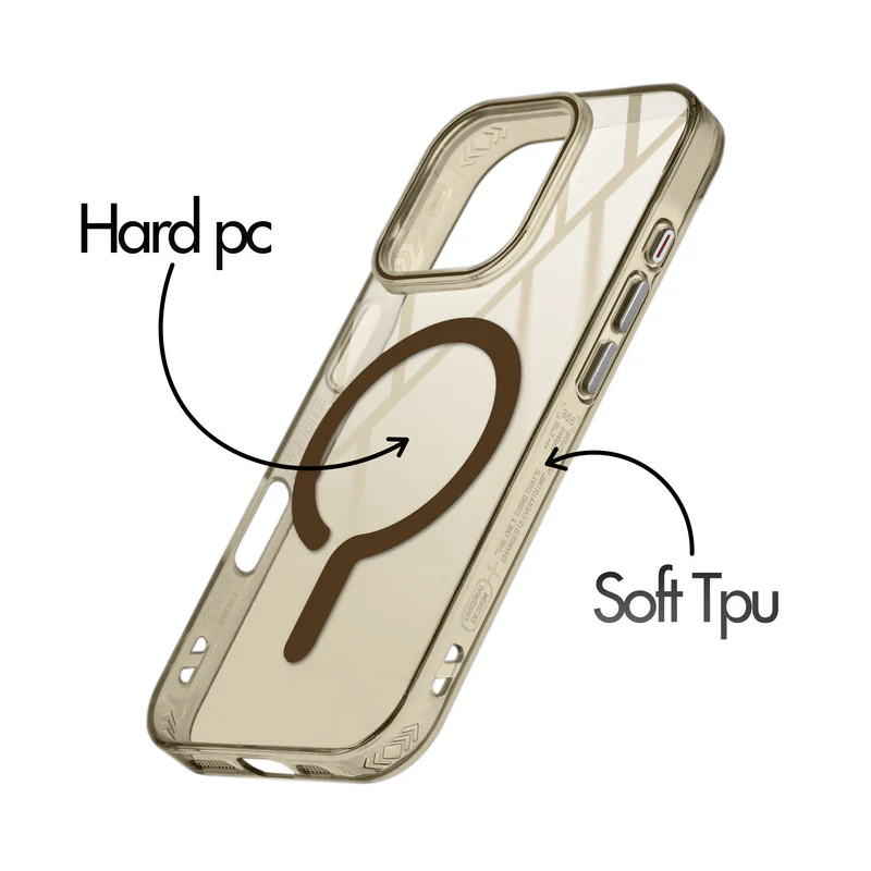 360° Airbag Protection Jelly Transparent Wireless Charging Support Compatible Back Case For Apple iphone 16 Pro Max with Metal Finish Buttons - Image 3