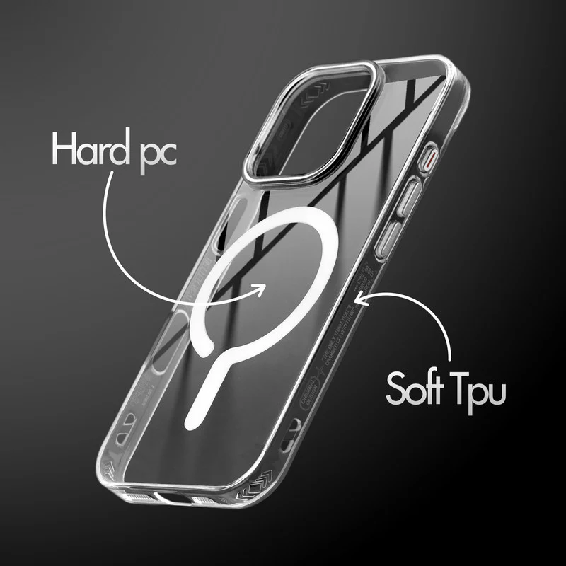 360° Airbag Protection Jelly Transparent Wireless Charging Support Compatible Back Cover For Apple iphone 16 Pro Max with Metal Finish Buttons - Image 15