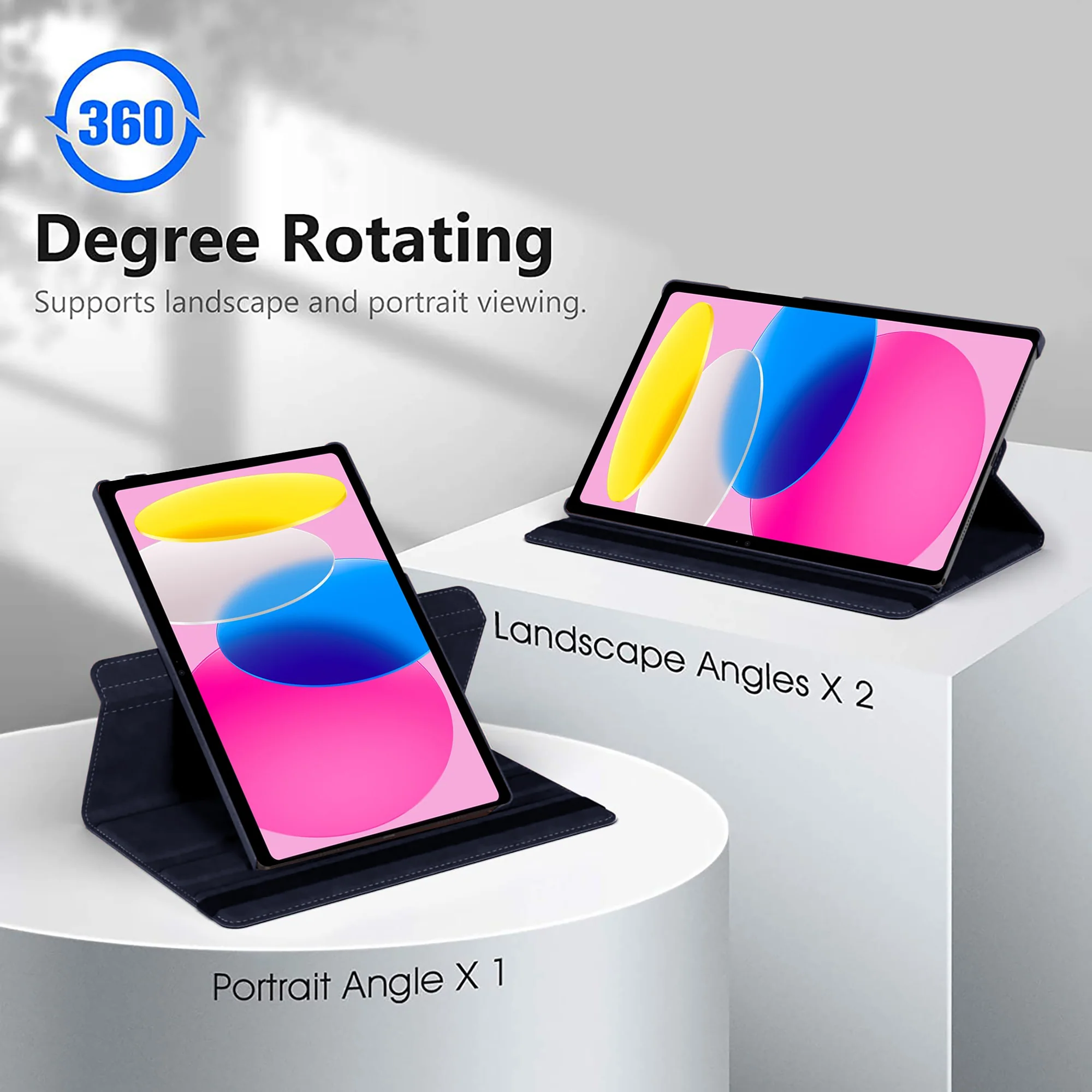 360 Degree Rotating PU Leather Tablet Flip Cover For Apple iPad (10th Generation) 10.9" - Image 12