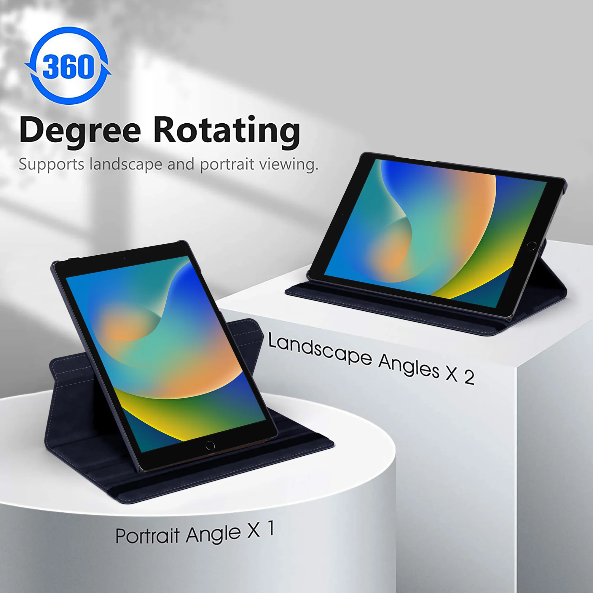 360 Degree Rotating PU Leather Tablet Flip Cover For Apple iPad (9th Generation) 10.2" - Image 12