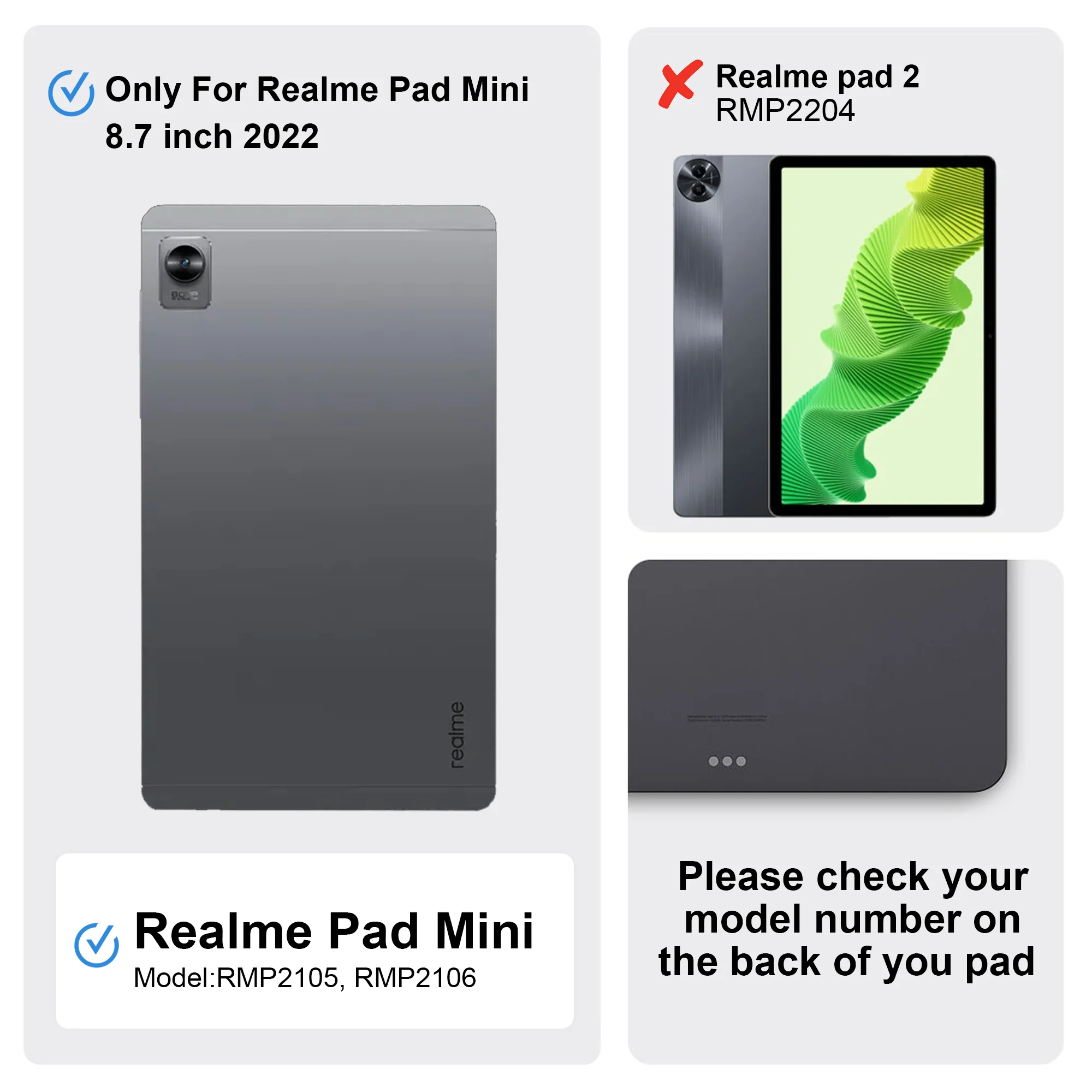 360 Degree Rotating PU Leather Tablet Flip Cover For Realme Pad Mini - Image 9