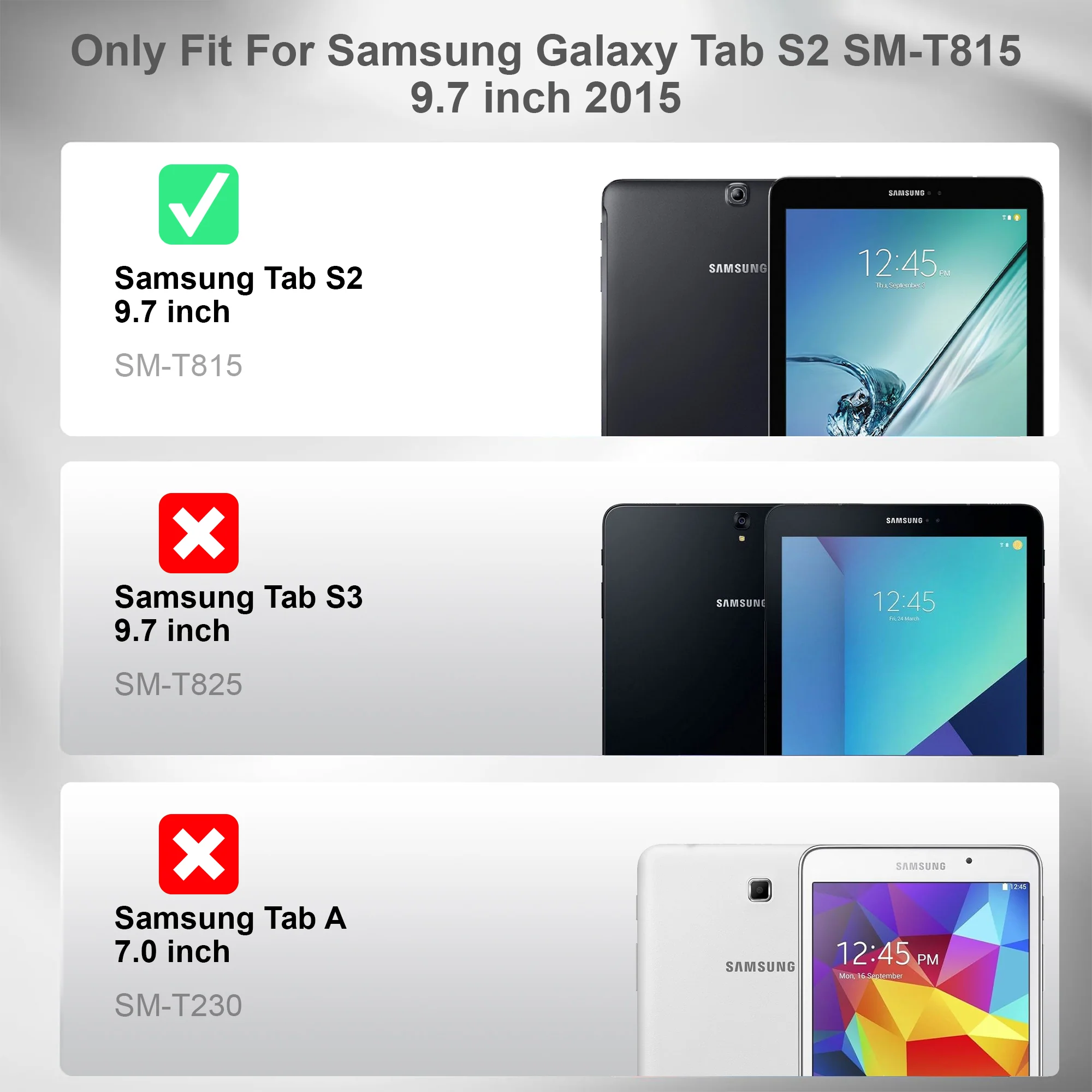 360 Degree Rotating PU Leather Tablet Flip Cover For Samsung Galaxy Tab S2 SM-T815 - Image 9
