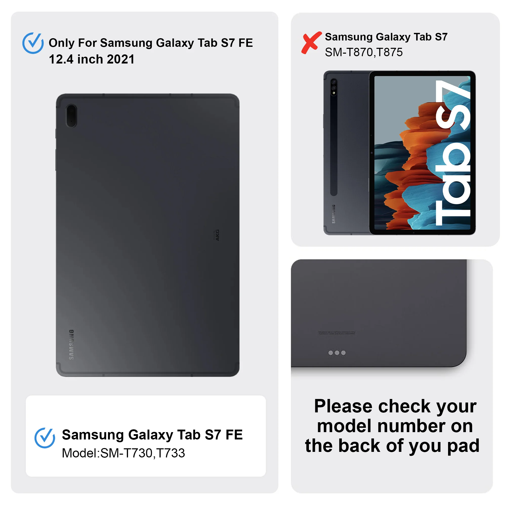360 Degree Rotating PU Leather Tablet Flip Cover For Samsung Galaxy Tab S7 FE SM-T730 - Image 8