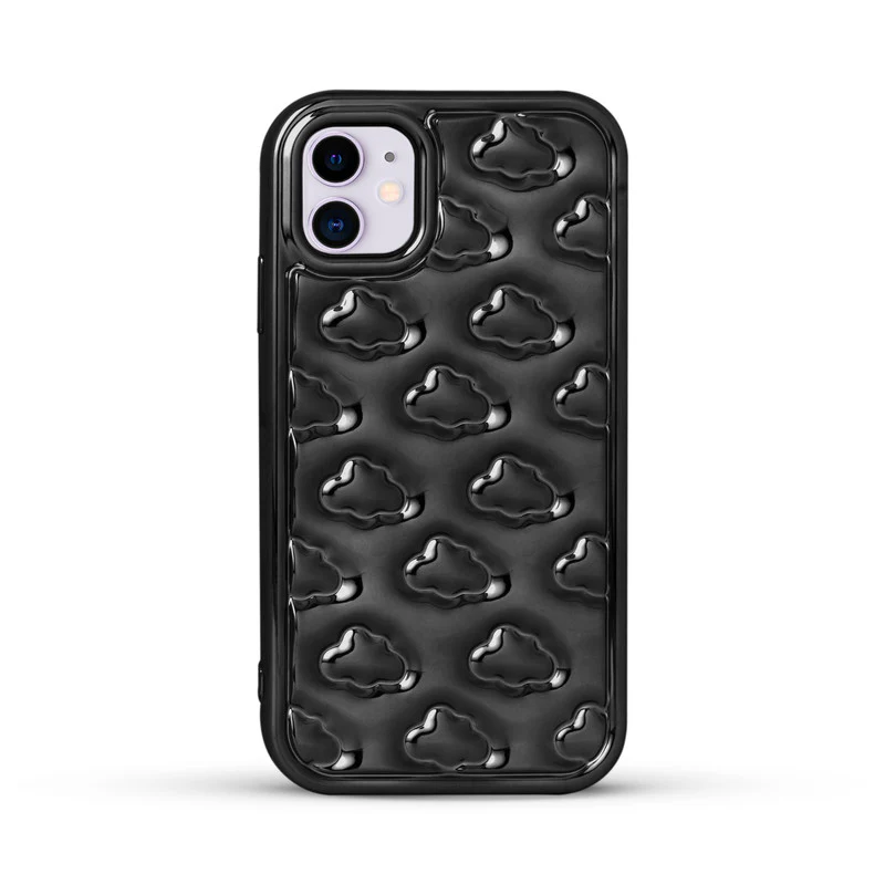 3D Cute Cloud Pattern Back Cover for Apple iPhone 12 - Image 3