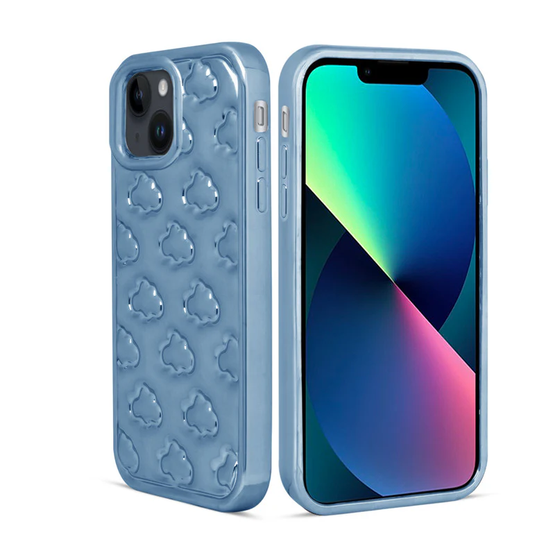 3D Cute Cloud Pattern Back Cover for Apple iPhone 13 - Image 11