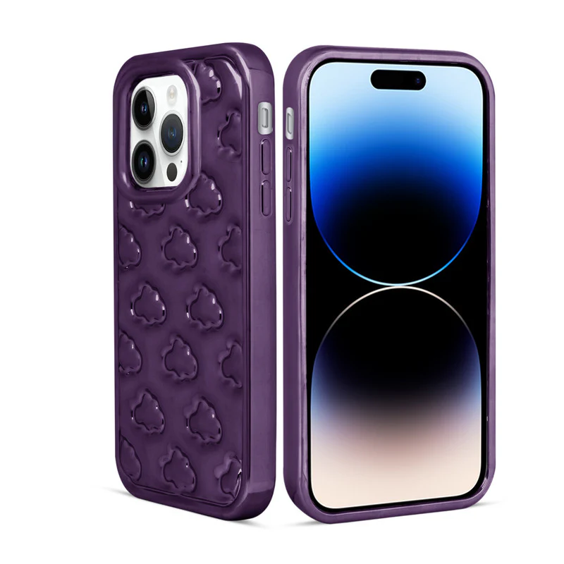 3D Cute Cloud Pattern Back Cover for Apple iPhone 14 Pro - Image 26
