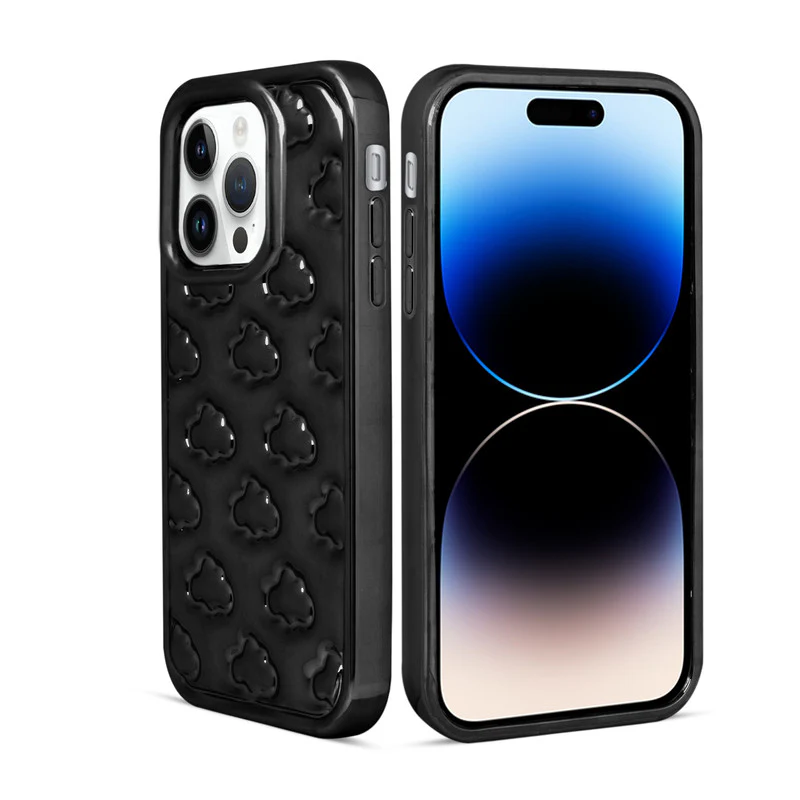 3D Cute Cloud Pattern Back Cover for Apple iPhone 14 Pro - Image 6