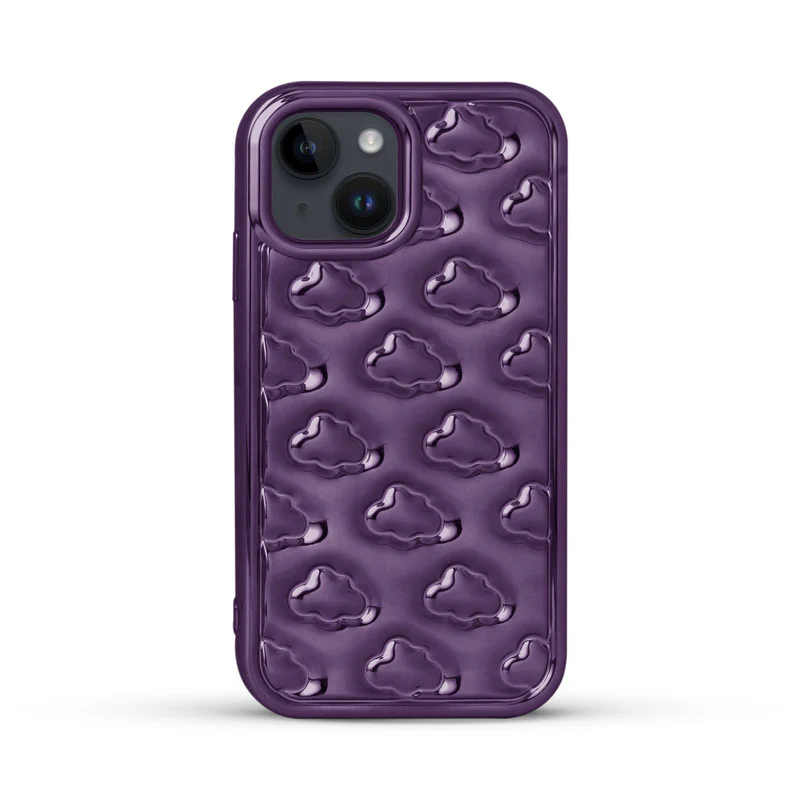 3D Cute Cloud Pattern Back Cover for Apple iPhone 15 Plus - Image 29