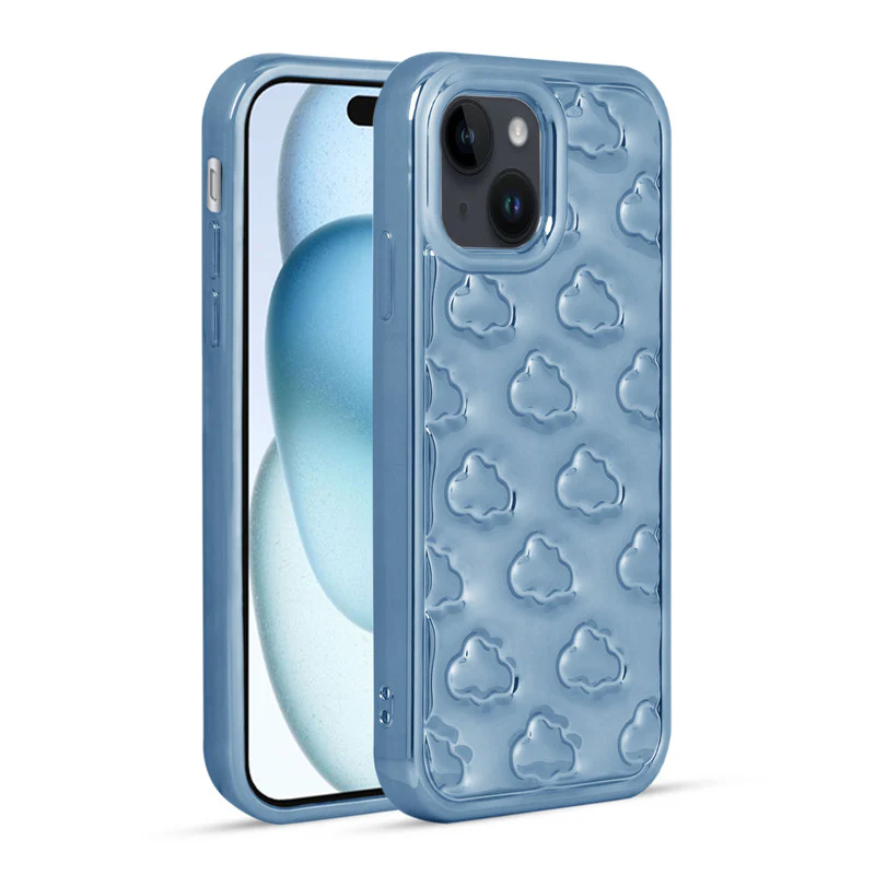 3D Cute Cloud Pattern Back Cover for Apple iPhone 15 Plus - Image 7