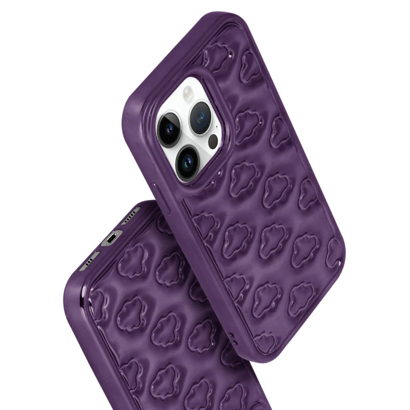 3D Cute Cloud Pattern Back Cover for Apple iPhone 15 Pro Max - Image 25