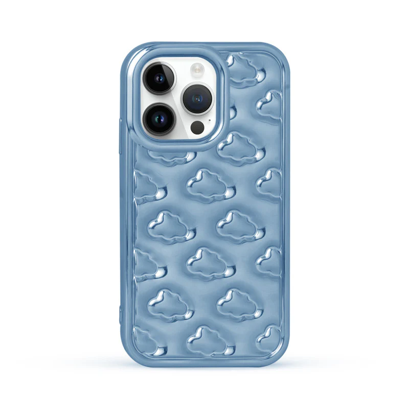 3D Cute Cloud Pattern Back Cover for Apple iPhone 15 Pro Max - Image 8