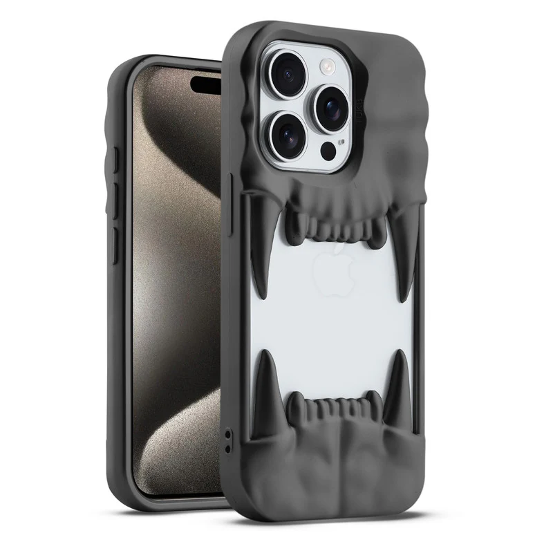 3D Tiger Fang Back Case for Apple iPhone 15 Pro Max, A Wild and Fearless Vibe
