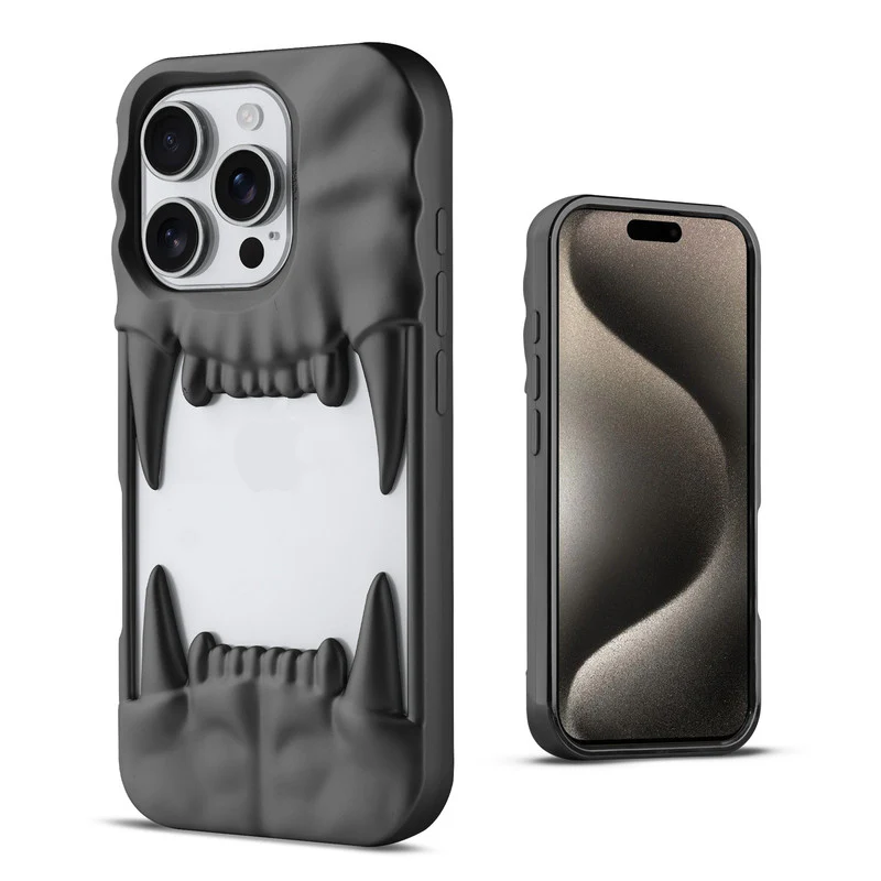 3D Tiger Fang Back Case for Apple iPhone 15 Pro Max, A Wild and Fearless Vibe - Image 4