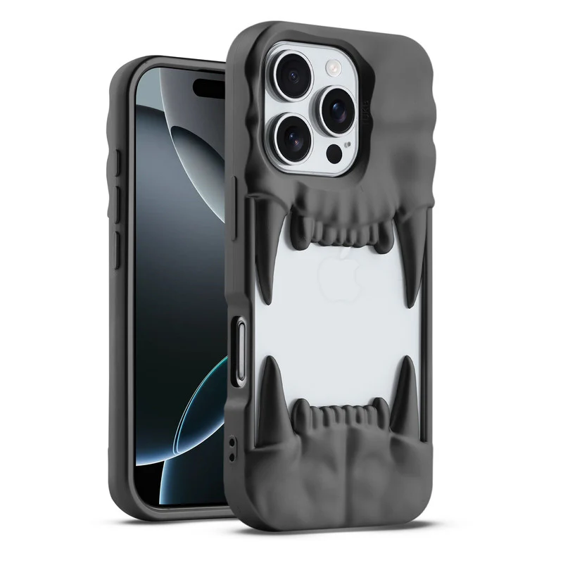 3D Tiger Fang Back Cover for Apple iPhone 16 Pro Max, A Wild and Fearless Vibe