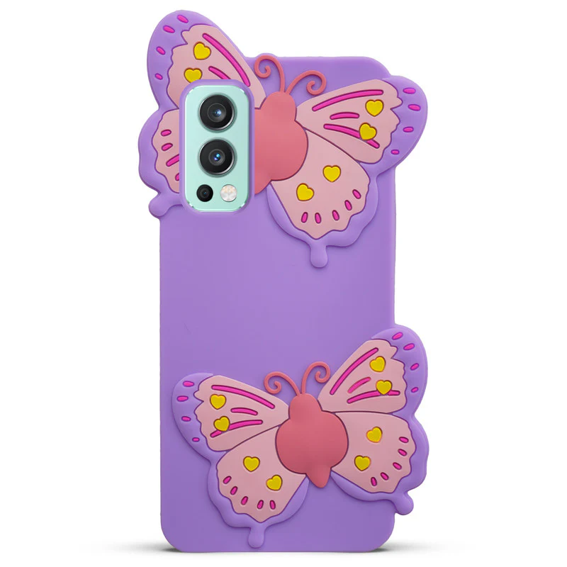 3D Vibrant Butterfly Silicone Phone Case For OnePlus Nord 2 5G - Image 17