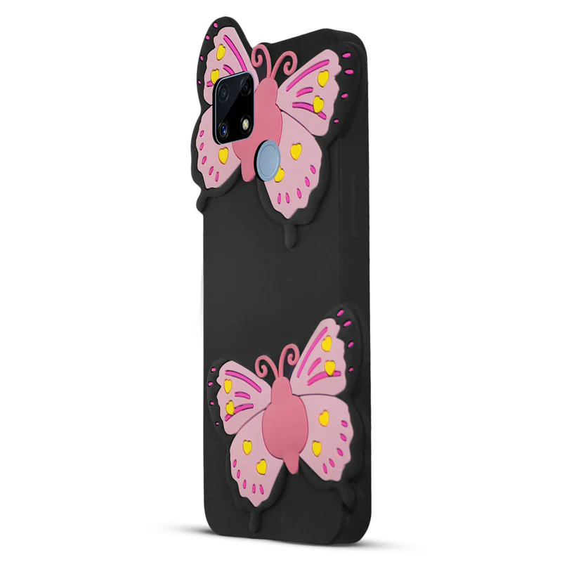3D Vibrant Butterfly Silicone Phone Case For Realme C25 - Image 3