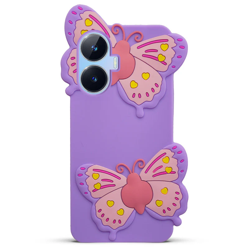 3D Vibrant Butterfly Silicone Phone Case For Realme C55 - Image 21