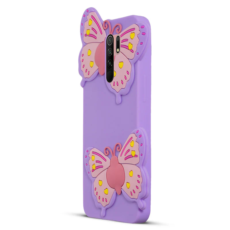 3D Vibrant Butterfly Silicone Phone Case For Redmi 9 Prime - Image 23