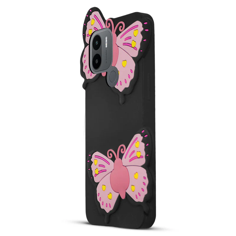 3D Vibrant Butterfly Silicone Phone Case For Redmi A1 Plus - Image 3