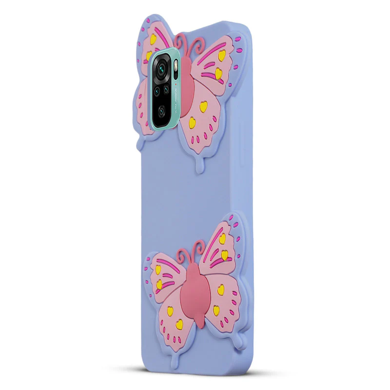 3D Vibrant Butterfly Silicone Phone Case For Redmi Note 10 - Image 8
