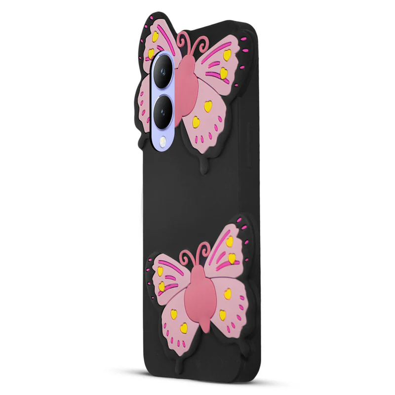 3D Vibrant Butterfly Silicone Phone Case For Vivo Y17s - Image 4